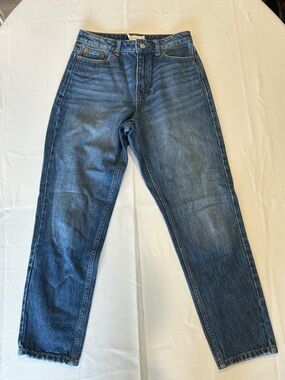 Topshop Slim Straight Blue Mom Jeans W25 L30